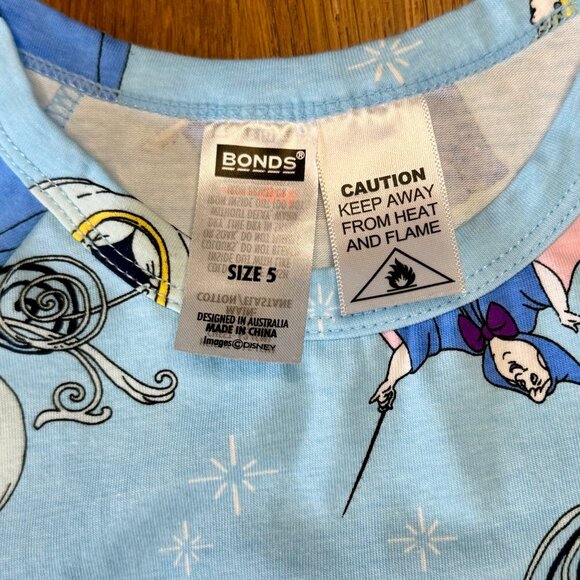 BONDS X DISNEY CINDERELLA Pajamas Girls 5 5T NEW Summer Sleep Set NWT HTF Girl - Picture 5 of 11